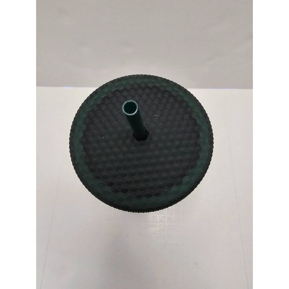Starbucks 2022 Studded Matte Dark Green Venti 24 oz Tumbler Cold Cup Lid Straw - Picture 3 of 6